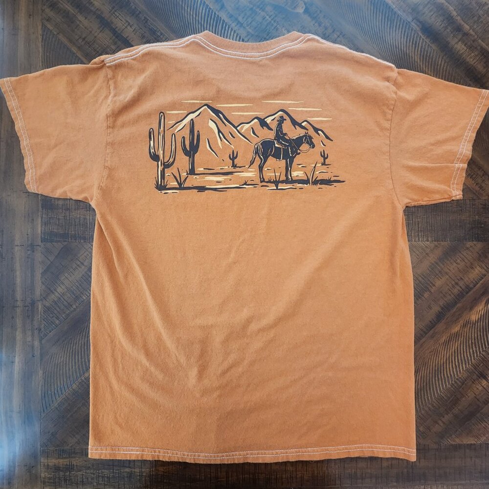 Threadless T-Shirt Cotton Short Sleeve w/Southwest Graphic | Burnt Orange | Med